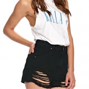 Rolla’s original short high rise cut off distressed black size 27